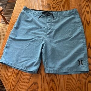 Hurley Men's Teal Boardshorts with Black Drawstring